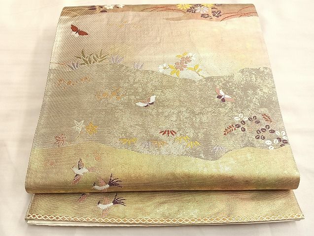 平和屋着物◎六通柄袋帯 花鳥秋草文 金銀糸 引箔 逸品 BAAJ9942du