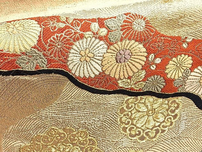 平和屋着物◎六通柄袋帯 唐織 正倉院道長花唐草文 金糸 逸品 BAAJ9965du
