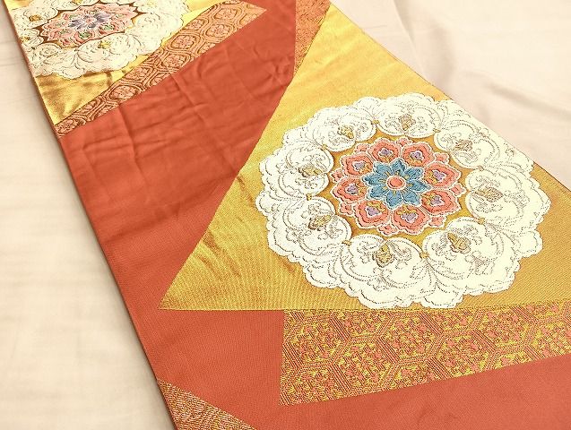 平和屋着物◎六通柄袋帯 唐織 正倉院 金銀糸 逸品 BAAJ9975du
