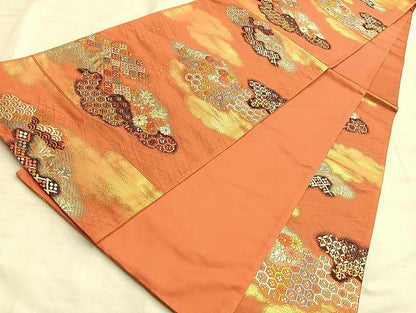 平和屋着物◎六通柄袋帯 唐織 雲取り吉祥花文 金糸 逸品 BAAJ9992du