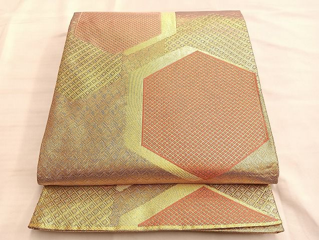 平和屋着物◎佐賀錦 六通柄袋帯 亀甲文 金糸 逸品 BAAJ9988du