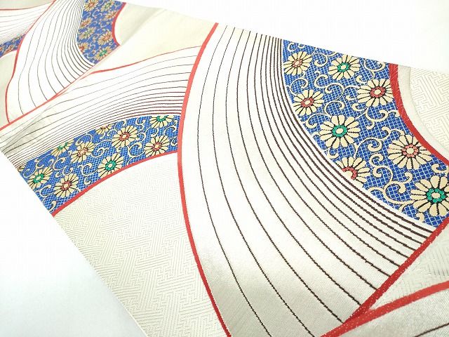 平和屋着物◎六通柄袋帯 地紙花唐草文 金銀糸 逸品 DAAI2519ox