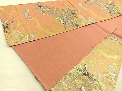 平和屋着物◎六通柄袋帯 唐織 道長飛鶴宝尽し 金糸 逸品 BAAJ6008ea