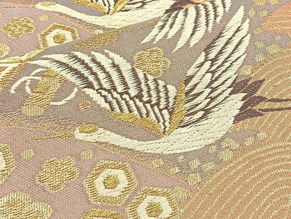 平和屋着物◎六通柄袋帯 唐織 道長飛鶴宝尽し 金糸 逸品 BAAJ6008ea