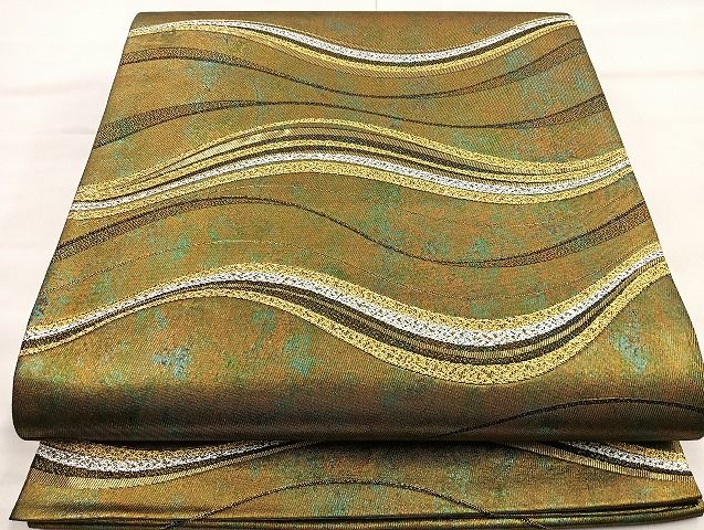 平和屋着物◎六通柄袋帯 流水紋 金銀糸 引箔 鈴乃屋扱い 逸品 BAAJ6004ea