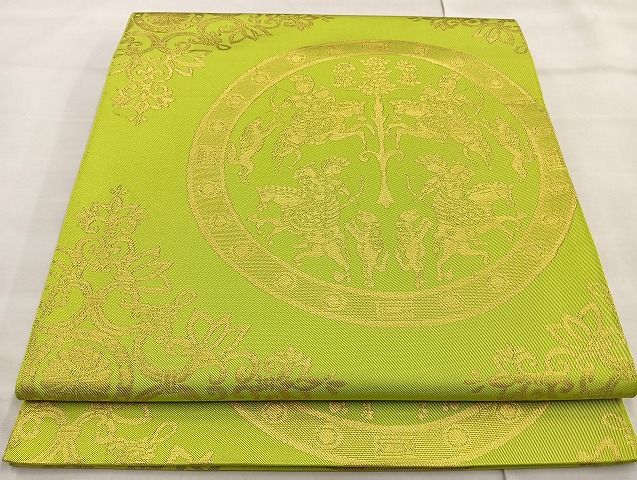 平和屋着物◎六通柄 本袋帯 狩猟文様 金糸 逸品 BAAJ6018ea