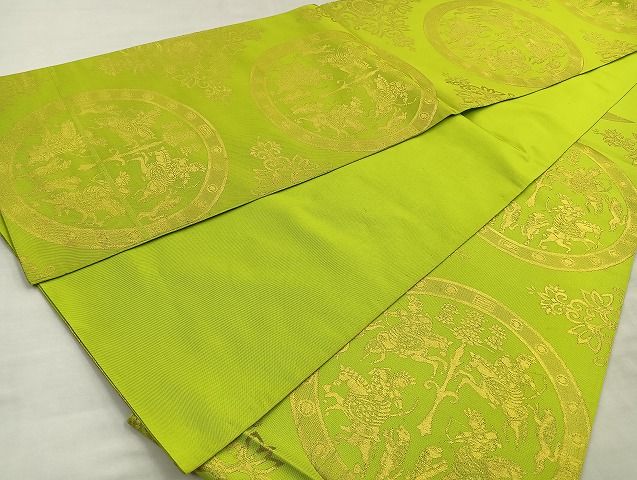 平和屋着物◎六通柄 本袋帯 狩猟文様 金糸 逸品 BAAJ6018ea