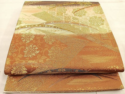 平和屋着物◎六通柄袋帯 正倉院切嵌文様 プラチナ二重織 逸品 BAAJ6013ea