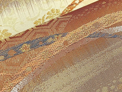 平和屋着物◎六通柄袋帯 正倉院切嵌文様 プラチナ二重織 逸品 BAAJ6013ea