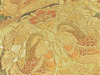 平和屋着物■佐賀錦　六通柄袋帯　向かい鳥正倉院花文　金糸　逸品　BAAJ6084ea