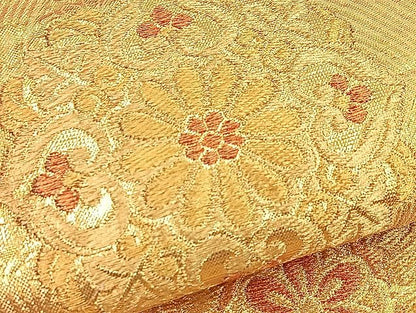 平和屋着物■佐賀錦　六通柄袋帯　向かい鳥正倉院花文　金糸　逸品　BAAJ6084ea