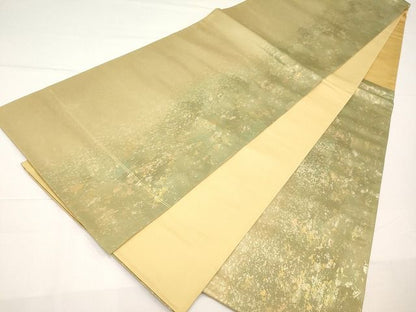 平和屋着物◎六通柄袋帯 霞文 引箔 正絹 逸品 AAAL5764Aex