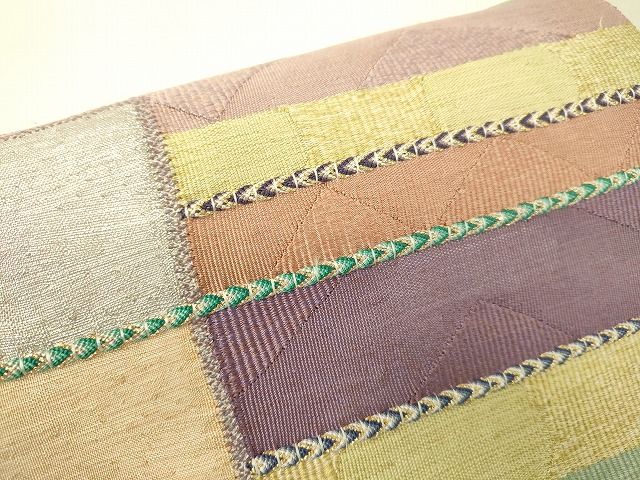 平和屋着物■太鼓柄袋帯 抽象文様 金糸 逸品 DAAI4536du