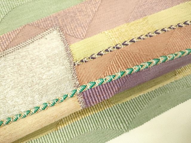 平和屋着物■太鼓柄袋帯 抽象文様 金糸 逸品 DAAI4536du