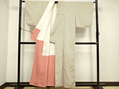 平和屋着物■上質なお召　矢絣　逸品　DAAI3569tw