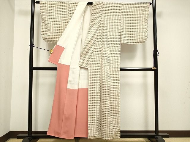平和屋着物■上質なお召　矢絣　逸品　DAAI3569tw