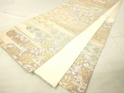 平和屋着物◎六通柄袋帯 霞取り花唐草文 金糸 逸品 DAAI3641tw