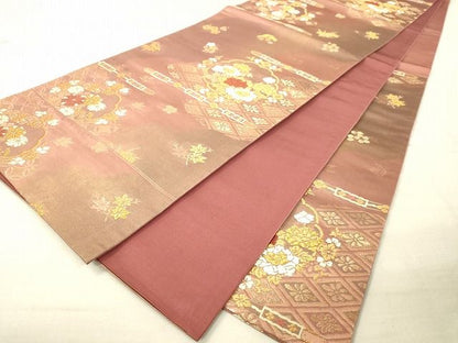平和屋着物◎六通柄袋帯 道長吉祥花文 金糸 逸品 DAAI3657tw