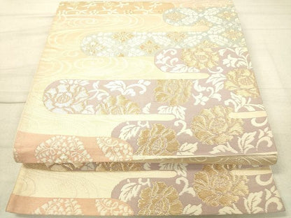 平和屋着物◎六通柄袋帯 霞取り花唐草文 金糸 逸品 DAAI3641tw