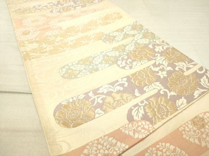 平和屋着物◎六通柄袋帯 霞取り花唐草文 金糸 逸品 DAAI3641tw