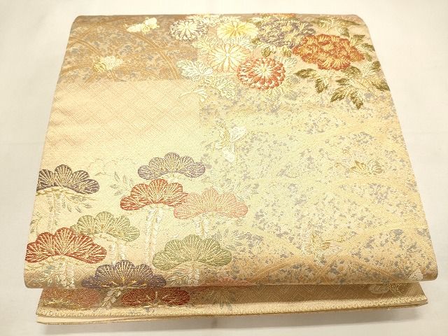 平和屋着物◎六通柄袋帯 麗しの装い 金銀糸 引箔 逸品 CAAI0074oy