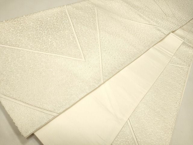 平和屋着物◎六通柄袋帯 切嵌 菊尽くし 銀糸 逸品 CAAI0095oy