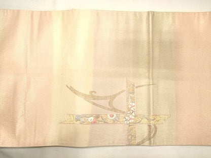 平和屋着物◎太鼓柄袋帯 吉祥花文 金糸 逸品 CAAI0130oy