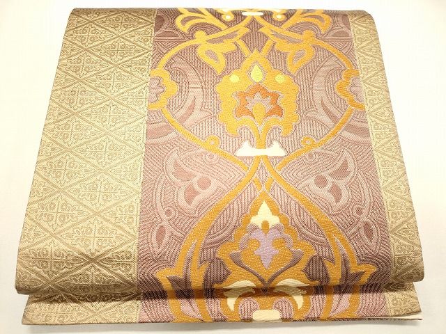 平和屋着物◎六通柄袋帯 吉祥花文 逸品 CAAI0118oy