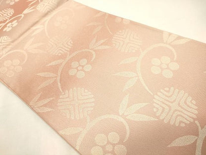 平和屋着物◎六通柄袋帯 花唐草文 金通し地 逸品 CAAI0144oy