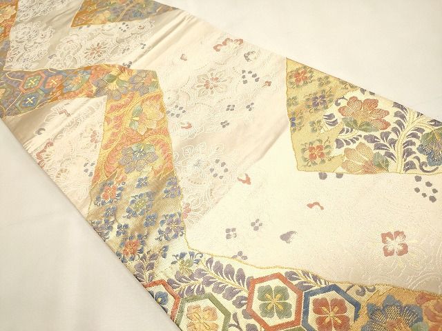 平和屋着物◎六通柄袋帯 唐草花文 金糸 逸品 CAAI0147oy