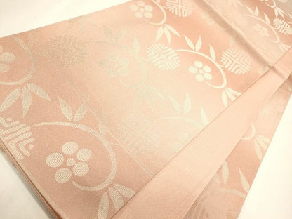 平和屋着物◎六通柄袋帯 花唐草文 金通し地 逸品 CAAI0144oy