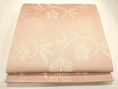 平和屋着物◎六通柄袋帯 花唐草文 金通し地 逸品 CAAI0144oy