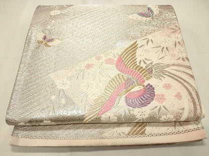 平和屋着物◎六通柄袋帯 鳳凰花蝶文 金銀糸 逸品 CAAI0185oy