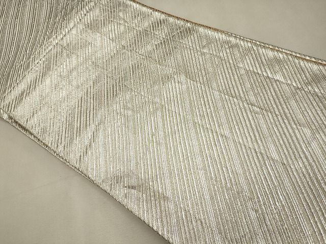 平和屋着物◎両面 全通柄袋帯 斜線文 金糸 逸品 CAAI0203oy