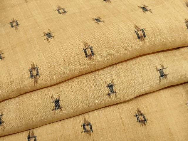 平和屋本店■極上　夏物　芭蕉布　手積み芭蕉糸100％　井桁絣　逸品　KAAA1700kk4