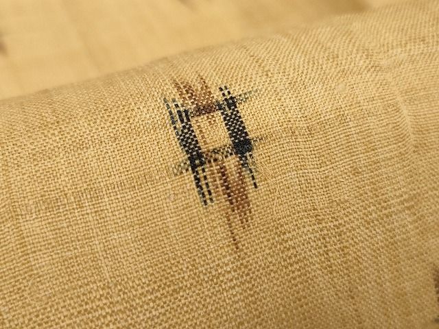 平和屋本店■極上　夏物　芭蕉布　手積み芭蕉糸100％　井桁絣　逸品　KAAA1700kk4