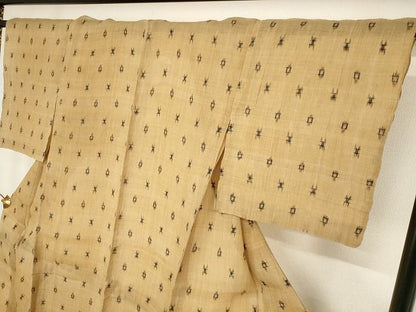 平和屋本店■極上　夏物　芭蕉布　手積み芭蕉糸100％　井桁絣　逸品　KAAA1700kk4
