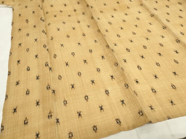 平和屋本店■極上　夏物　芭蕉布　手積み芭蕉糸100％　井桁絣　逸品　KAAA1700kk4
