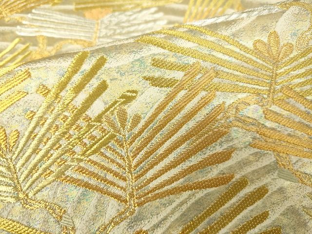 平和屋着物■六通柄袋帯 松葉文 金銀糸 引箔 逸品 DAAI4619du