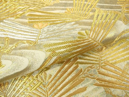 平和屋着物■六通柄袋帯 松葉文 金銀糸 引箔 逸品 DAAI4619du