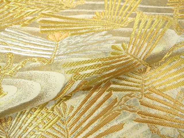 平和屋着物■六通柄袋帯 松葉文 金銀糸 引箔 逸品 DAAI4619du