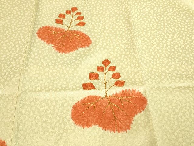 平和屋着物■付下げ 駒刺繍 草花文 逸品 DAAI1332cm