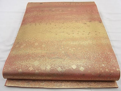 平和屋着物◎佐賀錦 六通柄袋帯 箔散らし文様 金糸 逸品 BAAJ9842cm