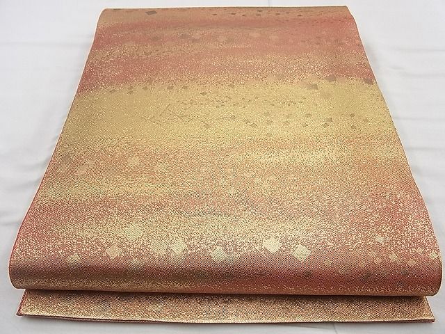 平和屋着物◎佐賀錦 六通柄袋帯 箔散らし文様 金糸 逸品 BAAJ9842cm