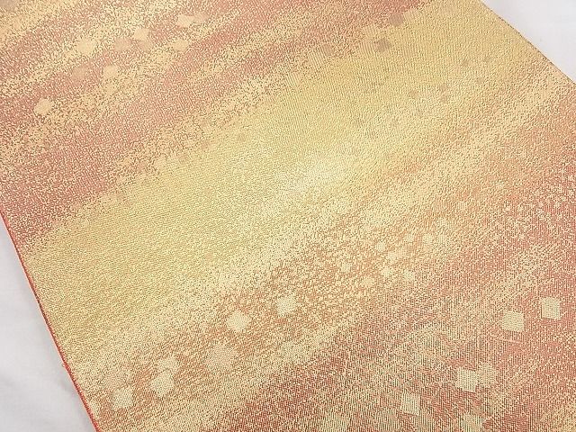 平和屋着物◎佐賀錦 六通柄袋帯 箔散らし文様 金糸 逸品 BAAJ9842cm