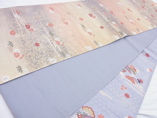 平和屋着物◎六通柄袋帯 唐織 江戸小袖 花筏文 金糸 逸品 BAAJ9888cm