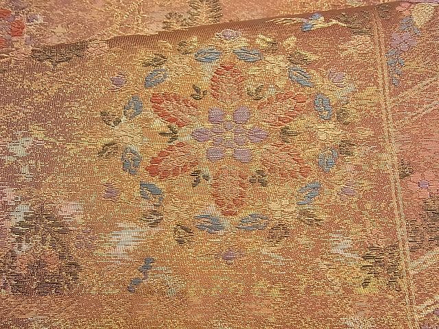平和屋着物◎六通柄袋帯 天笠唐草華文 金糸 逸品 BAAJ9876cm
