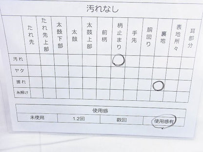 平和屋着物◎六通柄袋帯 扇面花文 金糸 逸品 BAAJ9889cm