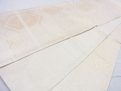 平和屋着物◎佐賀錦 全通柄袋帯 亀甲文 金糸 逸品 BAAJ9898cm
