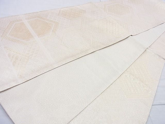 平和屋着物◎佐賀錦 全通柄袋帯 亀甲文 金糸 逸品 BAAJ9898cm